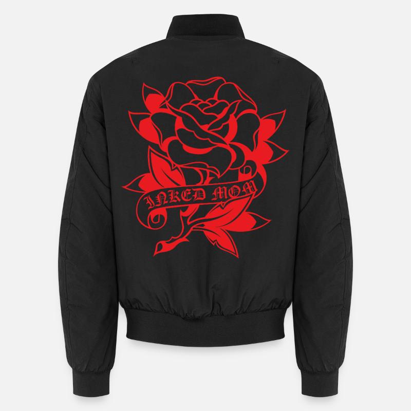 Inked Mom Tattoo Rose - Unisex Bomber Jacket - black
