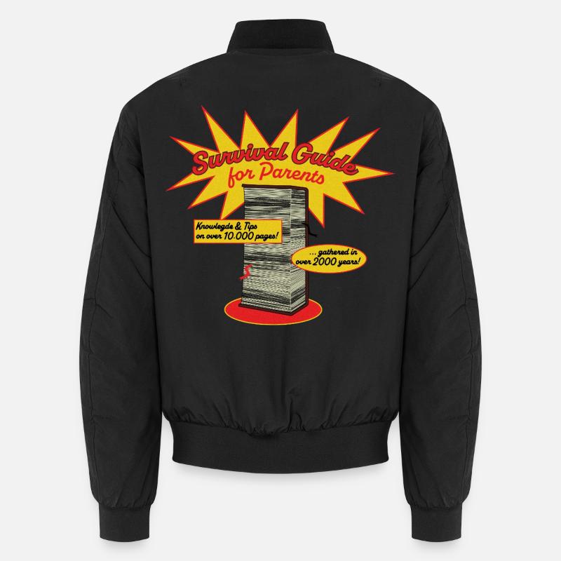 Survival Guide for Parents - Retro Comic Style Unisex Bomber Jacket