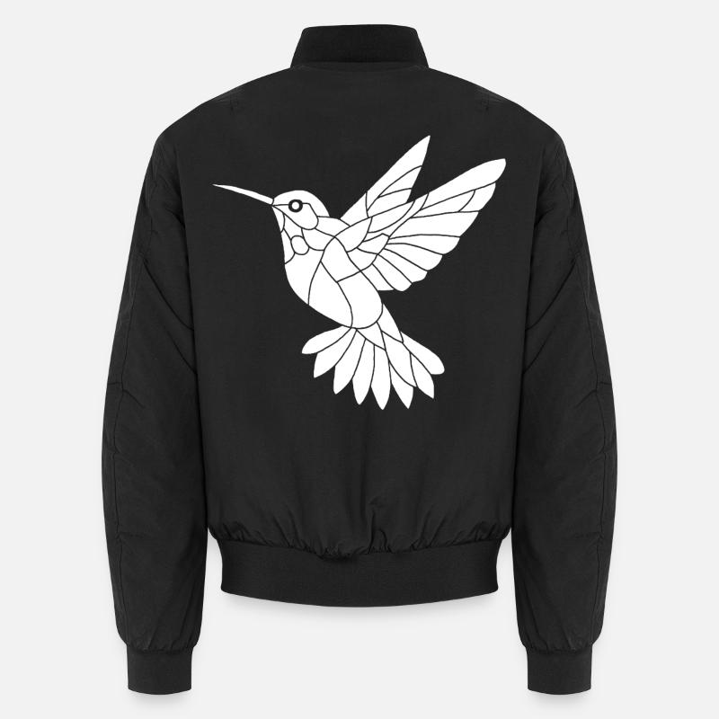 Colibri blanc - Bomber unisexe - noir