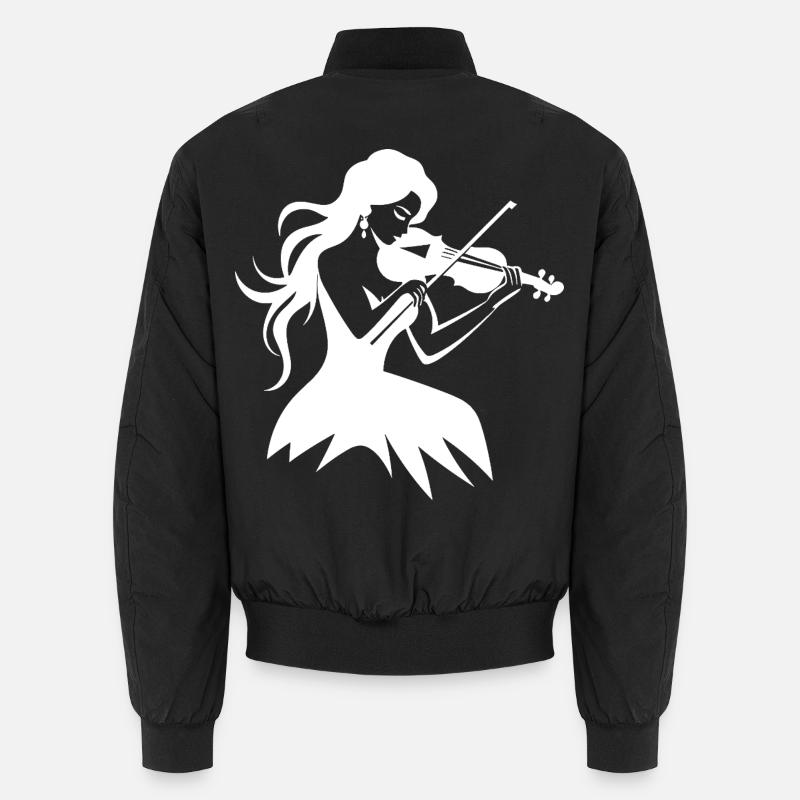 Fiddle Girl Drawing Unisex Bomber Jacket