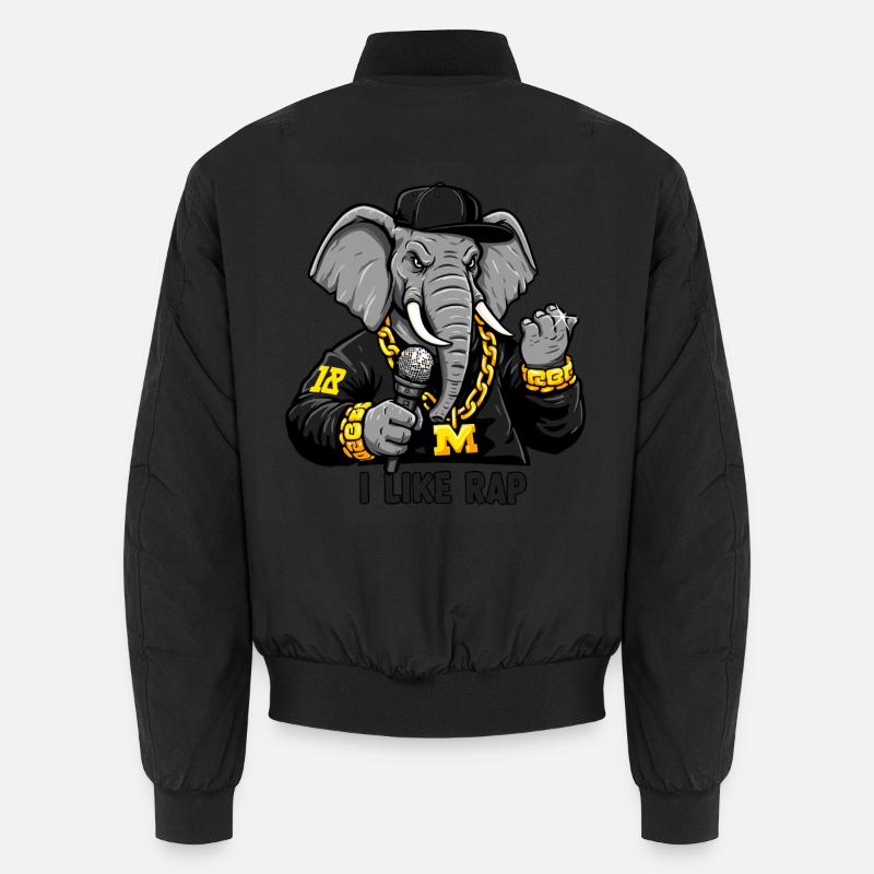 Elephant Rapper: Rap Style und Attitude! - Unisex Bomberjacke - Schwarz