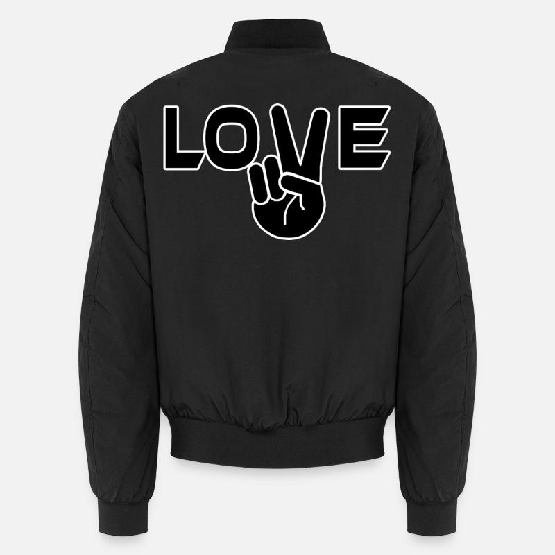 Liebe Victory Zeichen Hand - Unisex Bomberjacke - Schwarz