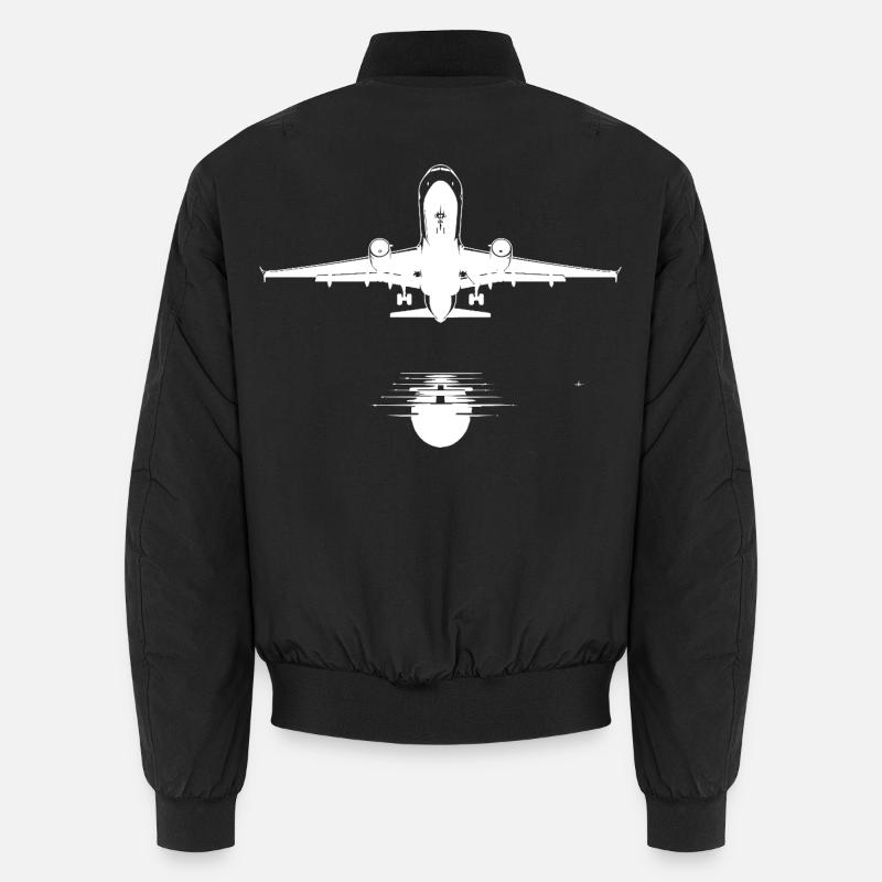 Airplane Sketch - Unisex Bomber Jacket - black