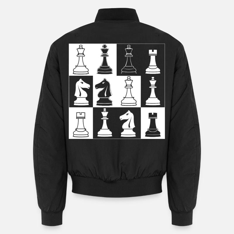 Chess Pieces Sketch Unisex Bomber Jacket