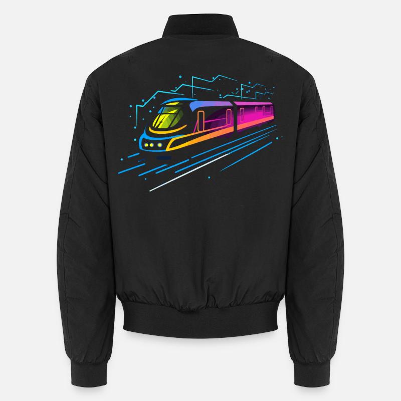 Train Cartoon Look - Unisex Bomber Jacket - black