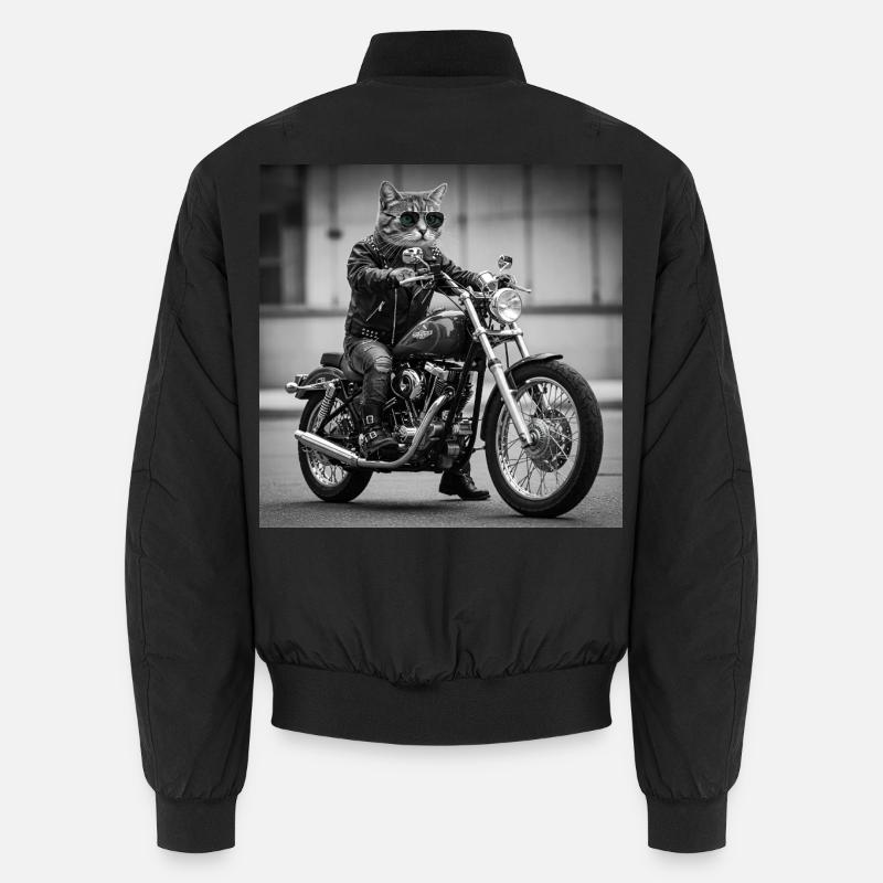Rock Biker Cat: Cool and Original Design Unisex Bomber Jacket