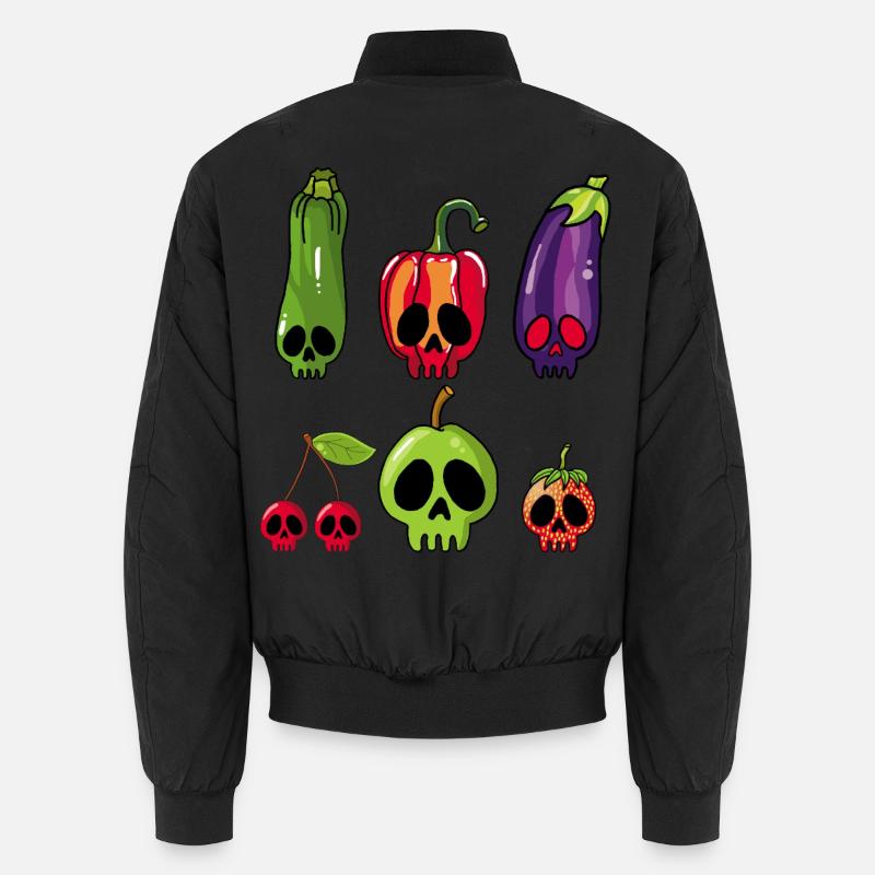 Fruit and vegetable skulls Unisex Bomber Jacket