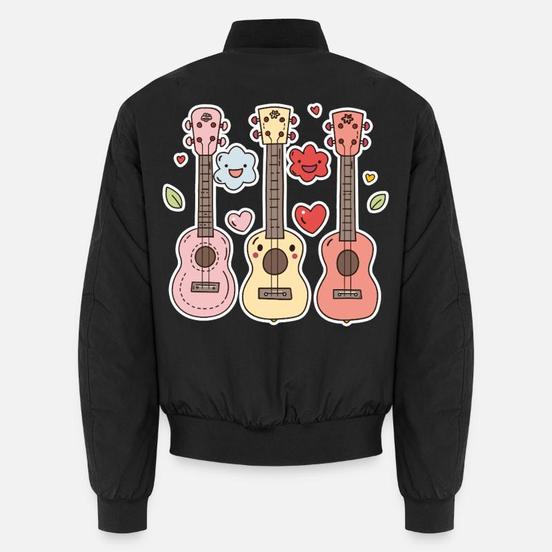 Ukulele Cartoon-Stil Unisex Bomberjacke