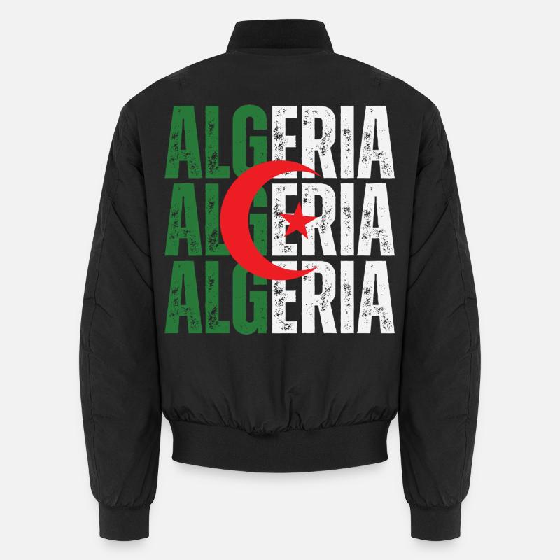 Algerian flag, Algerian pride - Unisex Bomber Jacket - black