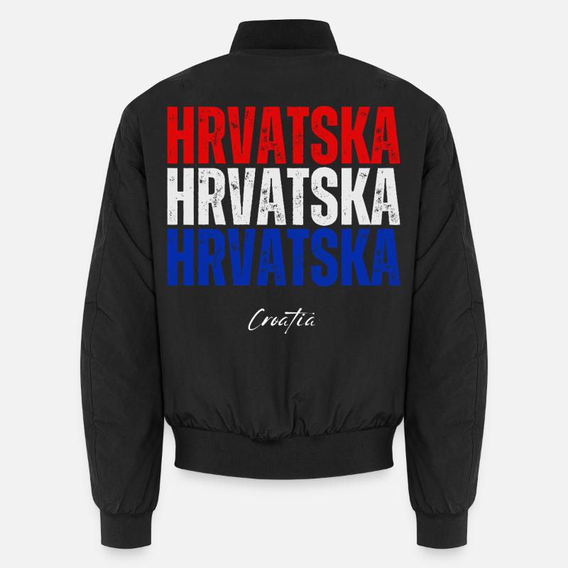 Drapeau croate, fierté croate - Bomber unisexe - noir