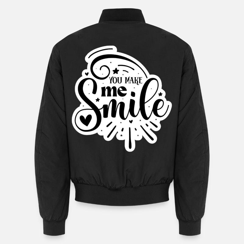 You Make Me Smile - Unisex Bomber Jacket - black