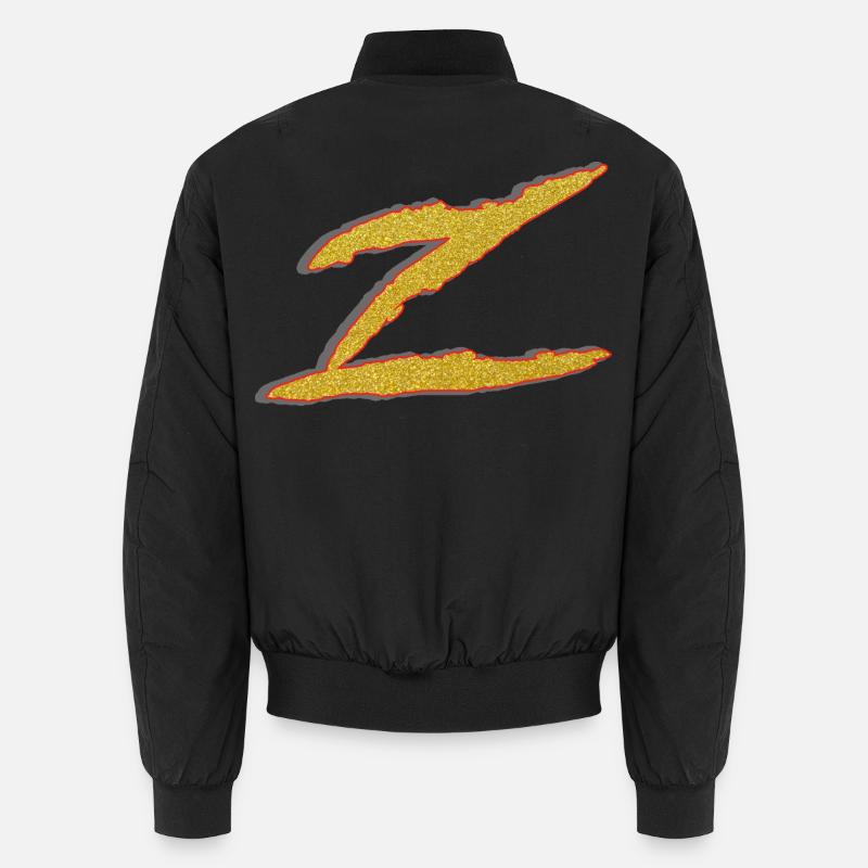 Golden Z letter - Unisex Bomber Jacket - black