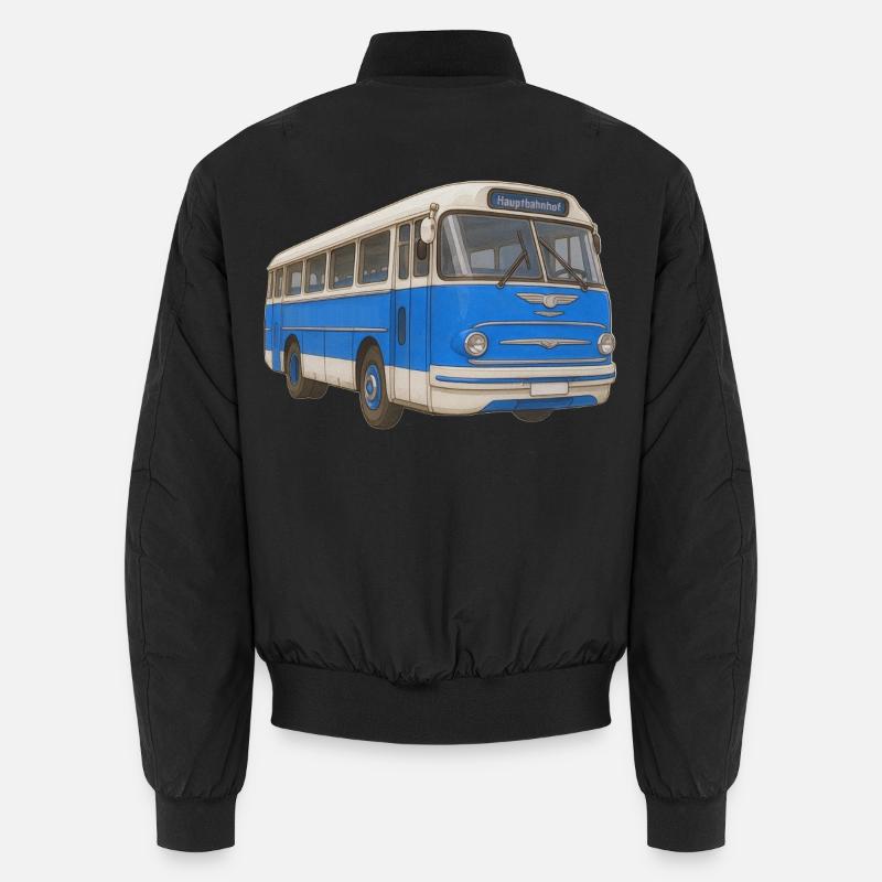 Old blue bus - Unisex Bomber Jacket - black