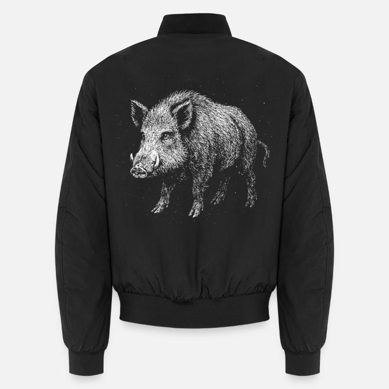 Wildschwein - Unisex Bomberjacke - Schwarz