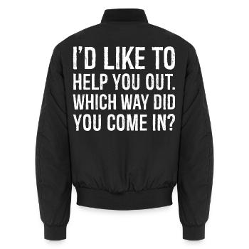 Ich würde dir gerne helfen, welchen Weg du gekommen bist - Unisex Bomberjacke - Schwarz - Hinten - AI Model Male 185 light (185cm)