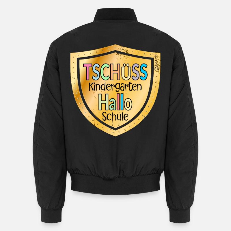 TSCHÜSS KINDERGARTEN - HALLO SCHULE - Unisex Bomberjacke - Schwarz