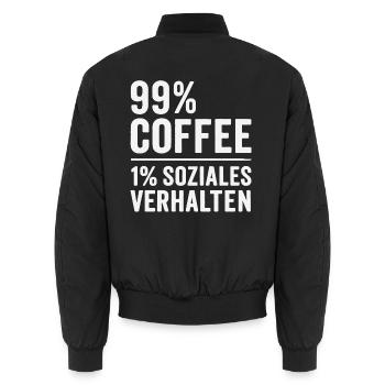 99 % Kaffee - Unisex Bomberjacke - Schwarz - Hinten - AI Model Male 185 light (185cm)