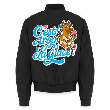 C'est trop la glace ! - Bomber unisexe - noir - Dos - AI Model Male 185 light (185cm)
