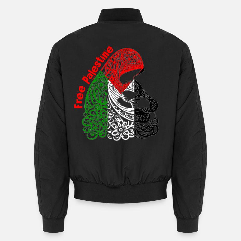 Free Palestine - Unisex Bomber Jacket - black