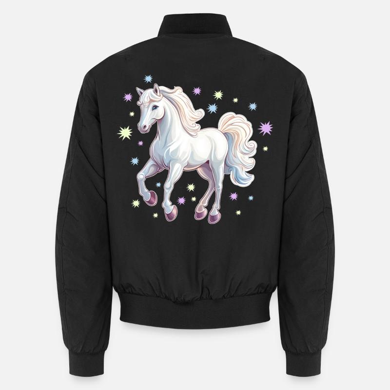 Pferd mit Sternen - Unisex Bomberjacke - Schwarz