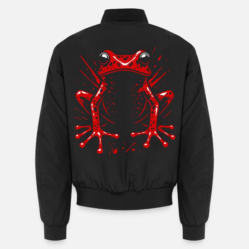 Frosch Erdbeerfrosch Roter Pfeilgiftfrosch - Unisex Bomberjacke - Schwarz