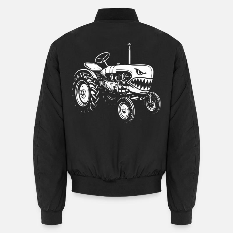 Shark Tractor Attack Unisex Bomber Jacket
