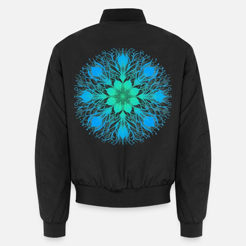 Floral Mandala - Unisex Bomber Jacket - black