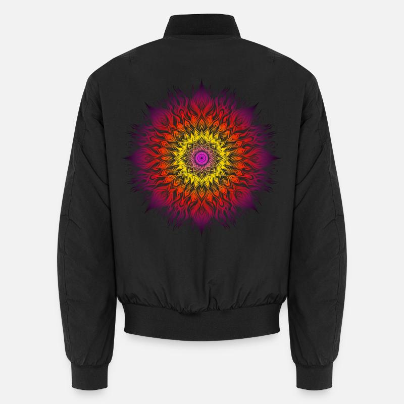Psychedelisches Feuer-Mandala Unisex Bomberjacke