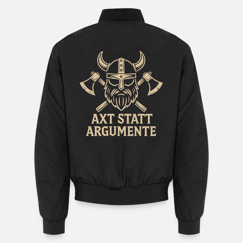 Viking axe instead of arguments - Unisex Bomber Jacket - black