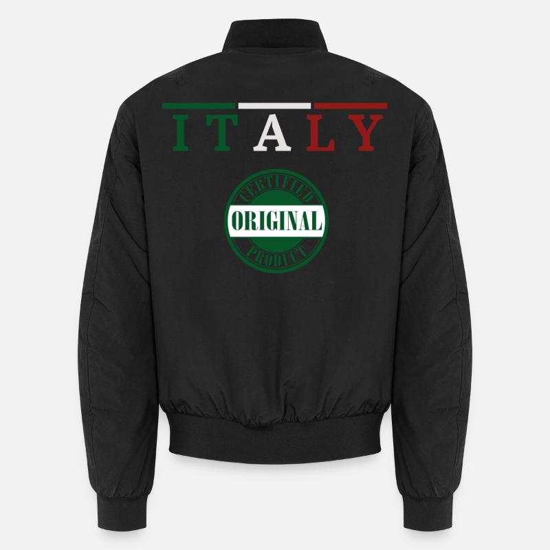 Fierté italienne, drapeau de l’Italie - Bomber unisexe - noir
