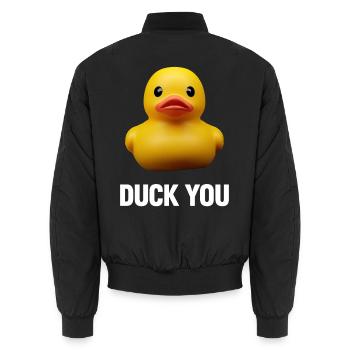 Duck ou - Unisex Bomberjacke - Schwarz - Hinten - AI Model Male 185 light (185cm)