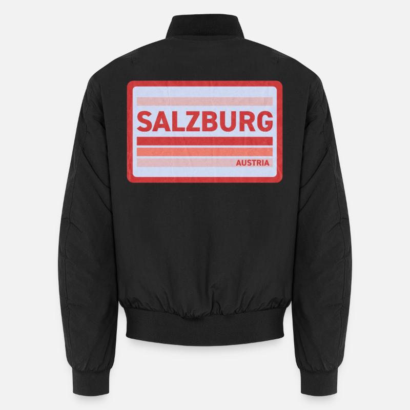 Imprimé de style rétro de Salzbourg - Bomber unisexe - noir