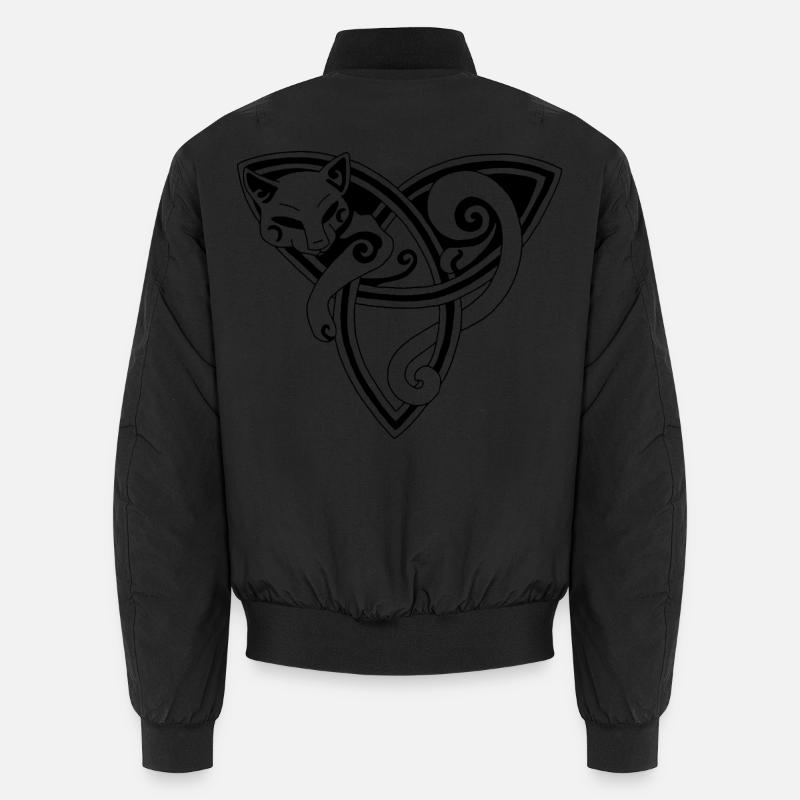 The Celtic Cat Rests (Black) Unisex Bomber Jacket