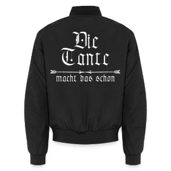 the aunt is already doing it - Unisex Bomber Jacket - black - Back - AI Model Male 185 light (185cm)