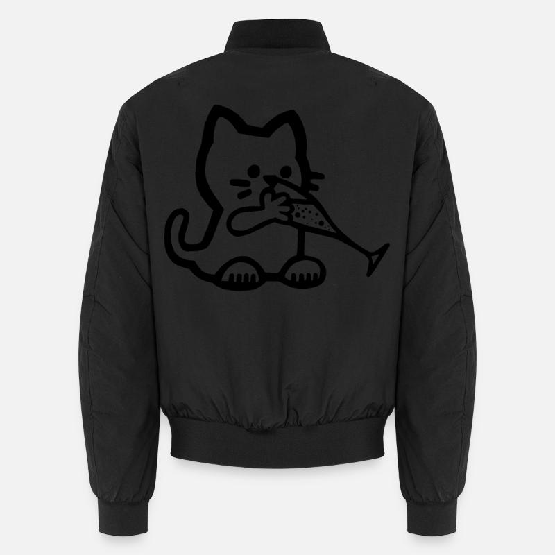 Durstiges Kätzchen - Unisex Bomberjacke - Schwarz