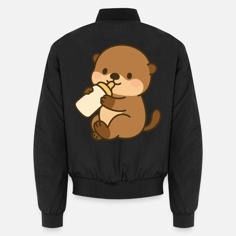 Seeotter-Schlürfspaß - Unisex Bomberjacke - Schwarz