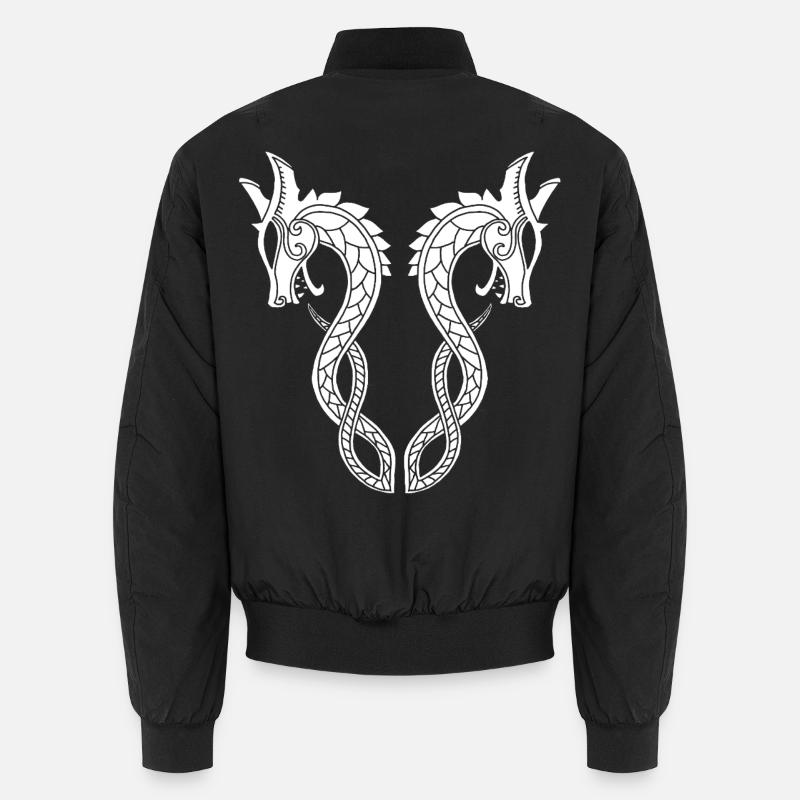 Dragon blanc à deux têtes Bomber unisexe