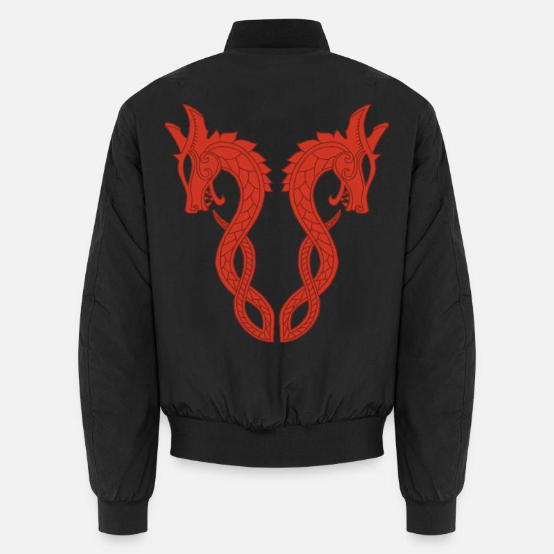 Roter zweiköpfiger Drache Unisex Bomberjacke