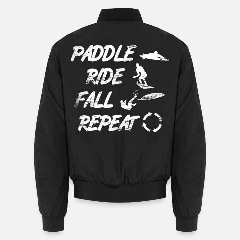 Paddle Ride Fall Repeat - Unisex Bomberjacke - Schwarz
