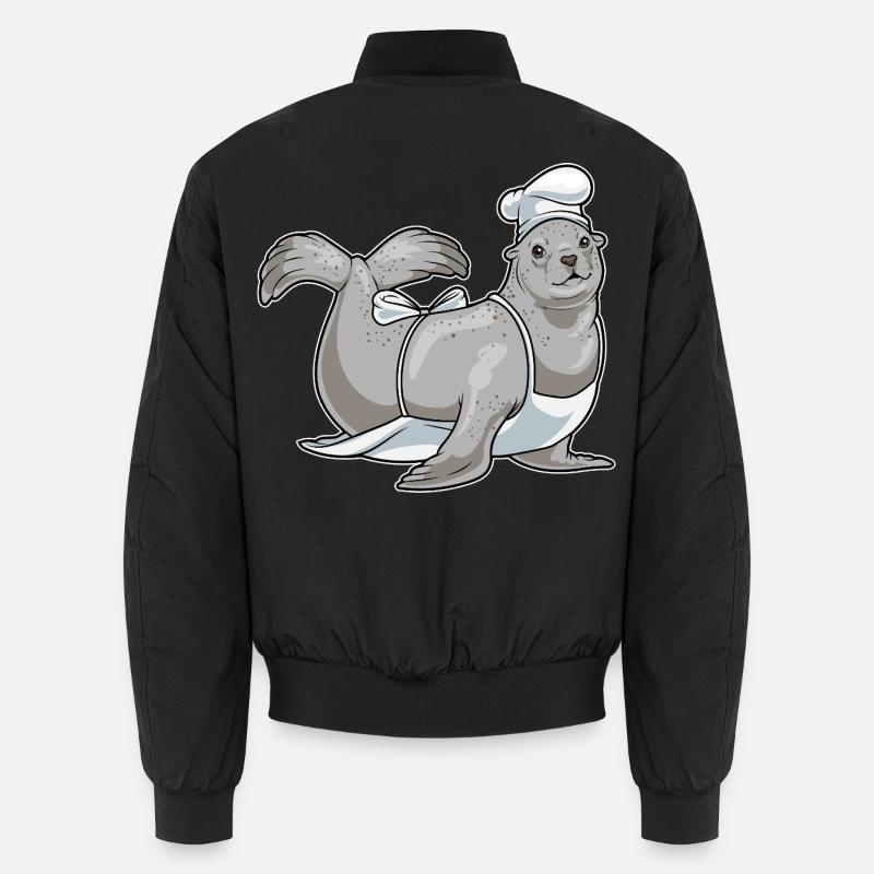 Seal Cook Chef Hat Cooking Unisex Bomber Jacket