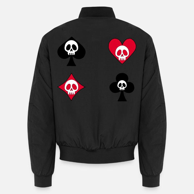 Skulls and card game - Unisex Bomber Jacket - black