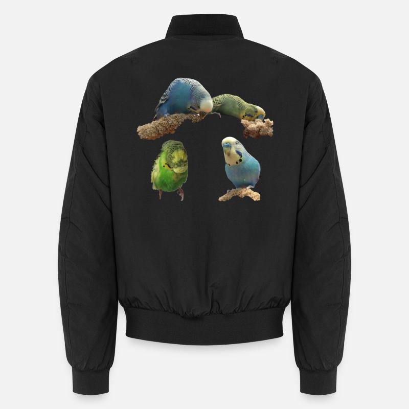 Wellensittiche - Unisex Bomberjacke - Schwarz