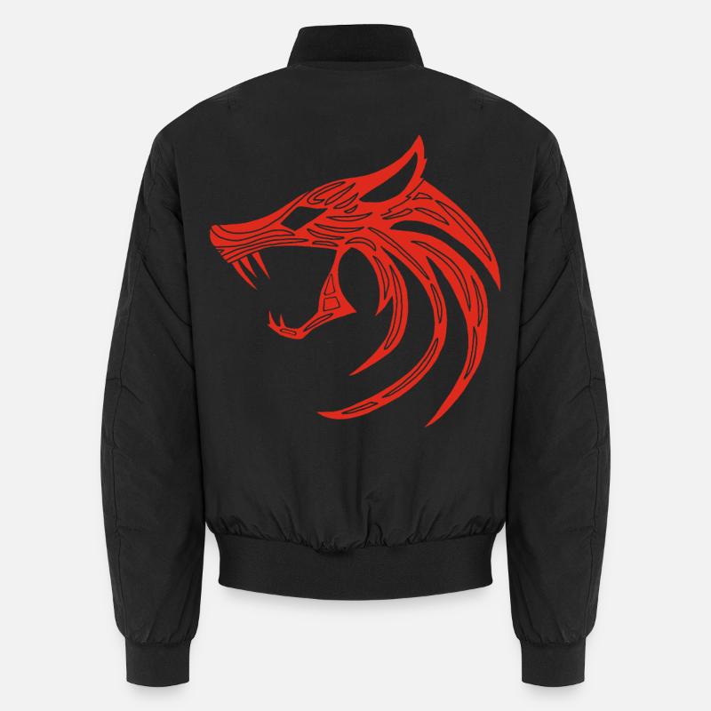 Roter Dämonischer Wolf - Unisex Bomberjacke - Schwarz