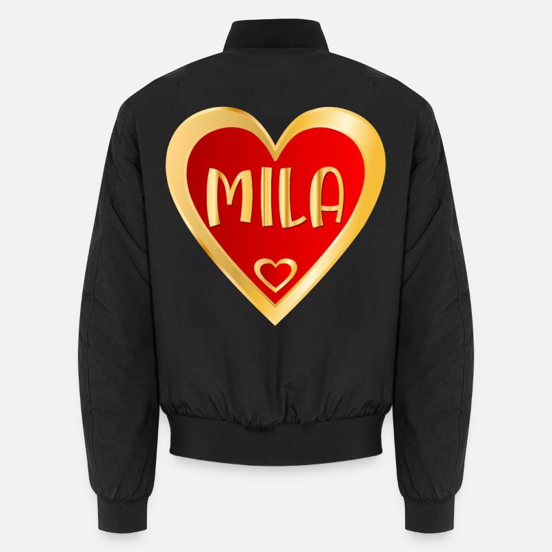 MÄDCHENNAME MILA HEART - Unisex Bomberjacke - Schwarz