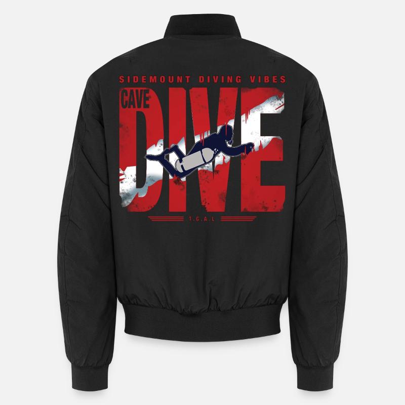 Plongée Cave Diver Graphique - Bomber unisexe - noir