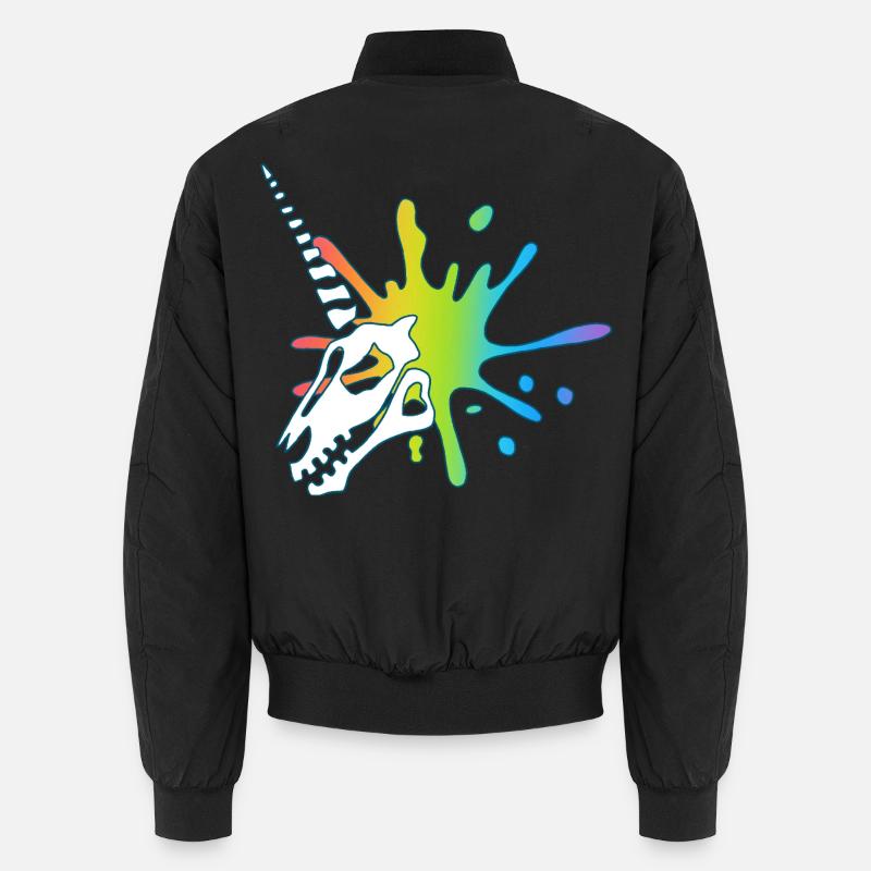 Crâne de licorne et explosion multicolore Bomber unisexe