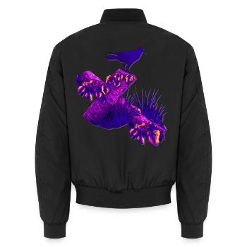 Violettes Holzkreuz Krähen Silhouette Efeu - Unisex Bomberjacke - Schwarz - Hinten - AI Model Male 185 light (185cm)