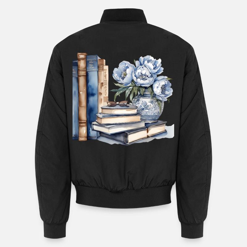 Livre classique illustré et composition florale Bomber unisexe