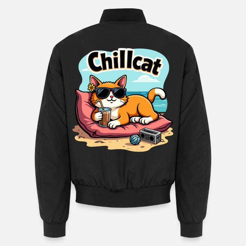 Chillcat - Lazy. Fluffy. Fabulous. - Unisex Bomber Jacket - black