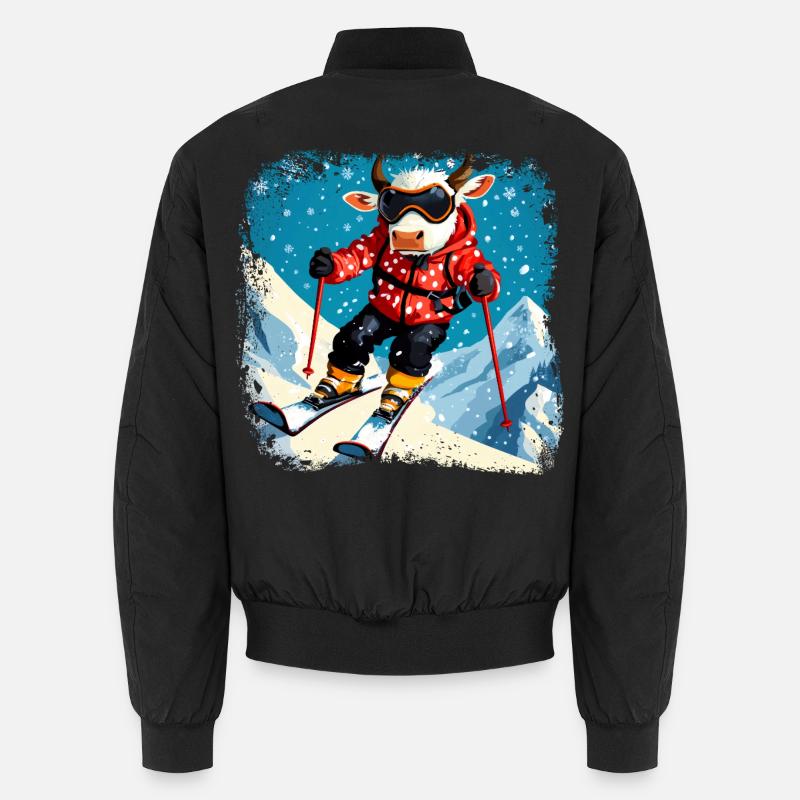 Ski Kühe Unisex Bomberjacke